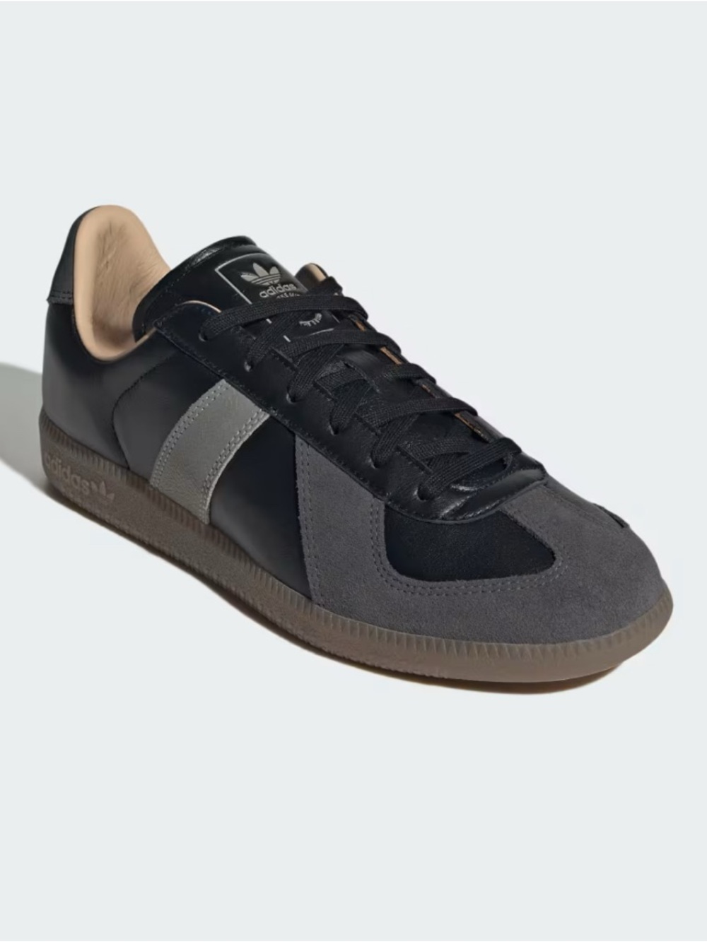 Adidas BW Army Leather & Suede Court Sneaker in Black and Gray